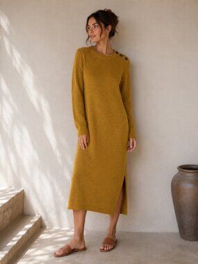 Moussy Long Sleeve Crew neck Knit Maxi Sweater Dress